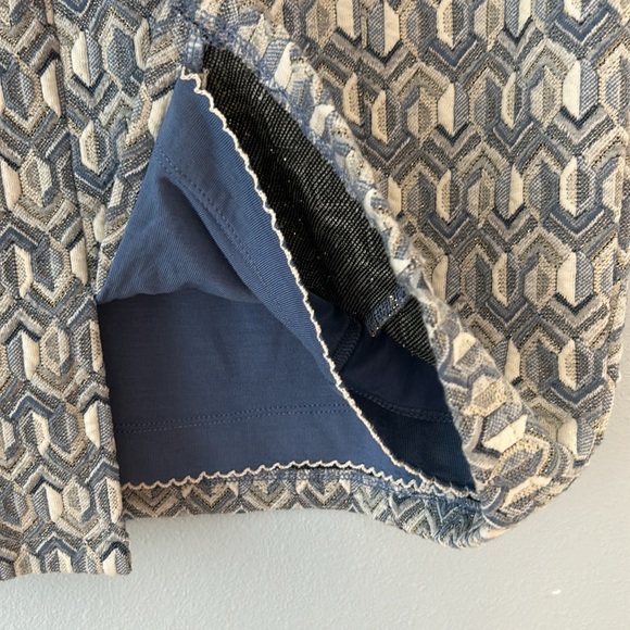 Anthropologie • Maeve Emmy Blue Gray Gold Textured Pencil Skirt Size Small - Picture 9 of 17